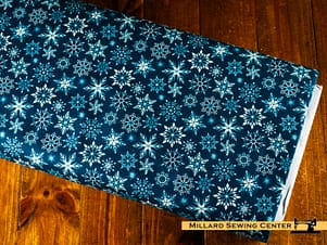 Cotton Fabric, 43"/44" Wide Winter Magicâ„¢ in Navy by Riley Blake Designs