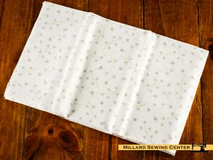Cotton Fabric, 44″/45″ Wide Kimberbell Basics in White Pretty Petals by Maywood Studio