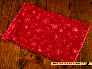 Cotton Fabric, 44″/45″ Wide Kimberbell Basics in Red Swirl Floral by Maywood Studio