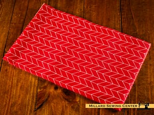 Cotton Fabric, 44″/45″ Wide Kimberbell Basics in Red Chevron by Maywood Studio