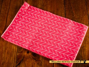 Cotton Fabric, 44″/45″ Wide Kimberbell Basics in Pink Chevron by Maywood Studio