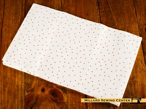 Cotton Fabric, 44″/45″ Wide Kimberbell Basics in White/Orange Tiny Dots by Maywood Studio