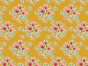 Cotton Fabric, 44" Wide in Lulu Yellow by Tilda