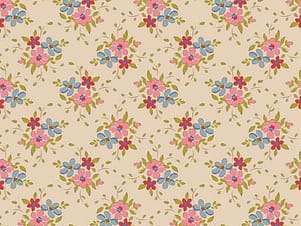 Cotton Fabric, 44" Wide in Frida Pearl by Tilda