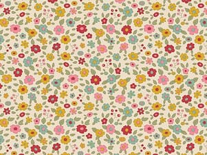 Cotton Fabric, 44" Wide in Evie Dove White by Tilda