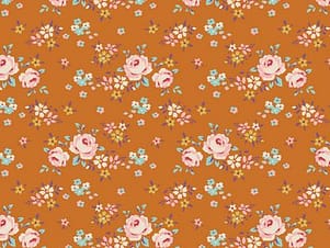 Cotton Fabric, 44" Wide in Gracie Ginger by Tilda