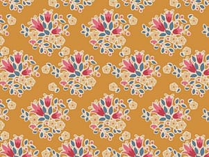 Cotton Fabric, 44" Wide in Lulu Saffron by Tilda