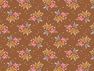 Cotton Fabric, 44" Wide in Frida Brown by Tilda