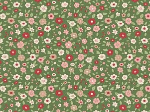 Cotton Fabric, 44" Wide in Evie Green by Tilda