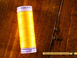 Silk Finish 50wt Mercerized Cotton Sewing Thread in 2263 Vibrant Yellow by Mettler