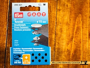 Snaps, “ANORAK” Style 15 mm 10 Piece Refill Pack Available in Multiple Colors by Prym