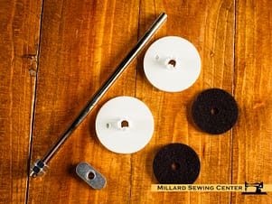 Horizontal Spool Holder for Decorative Thread Use on Innova Longarm Quilting Machines