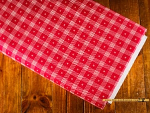 Woven Cotton Fabric, 43"/44" Wide in Red & White Geometric Design by Riley Blake Designs