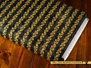 Woven Cotton Fabric, 43"/44" Wide in Ghoul Friends Pumpkin Vine Black Design by Riley Blake Designs