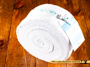 Fabric Roll, Rolie Polie Precut, Confetti Cottons in Bright White by Riley Blake