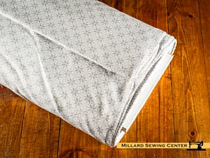 Cotton Fabric, 108″ Wide Kimberbell Basics in Light Grey Tufted by Maywood Studio