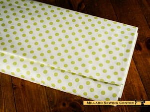 Cotton Fabric, 44″/45″ Wide Kimberbell Basics in Pale Green Dots by Maywood Studio