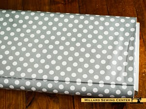 Cotton Fabric, 44″/45″ Wide Kimberbell Basics in Grey Dots by Maywood Studio