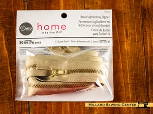 Zipper, 30" Brass for Upholstery in Beige by Dritz
