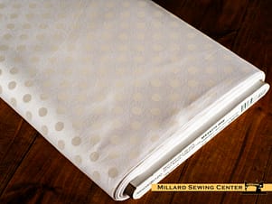 Cotton Fabric, 44″/45″ Wide Kimberbell Basics in White on White Dots by Maywood Studio