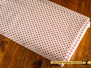 Cotton Fabric, 44" Wide in Woven Polkadot Red by Tilda