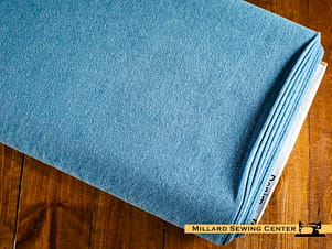 Denim Fabric, 10 oz 57" Wide 100% Cotton in Medium Blue Washed Indigo by David Textiles