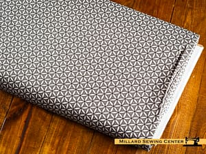 Cotton Fabric, 44″/45″ Wide Moonlit Walk in Geo Pattern Grey by Maywood Studio