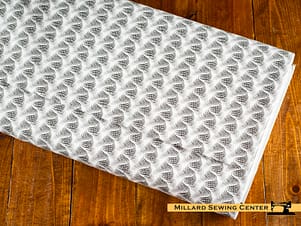 Cotton Fabric, 44″/45″ Wide Moonlit Walk in Wave Stripe Grey by Maywood Studio