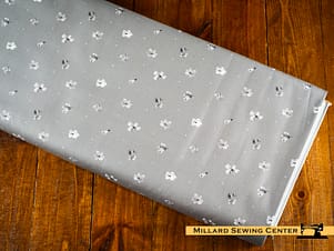 Cotton Fabric, 44″/45″ Wide Moonlit Walk in Buds Grey by Maywood Studio