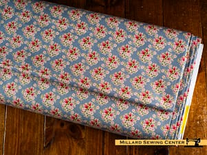 Cotton Fabric, 44" Wide in Lulu Blue by Tilda