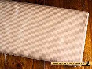 Cotton Fabric, 44" Wide in Woven Stripe Toffee by Tilda