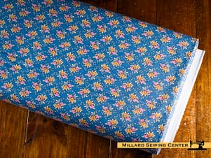 Cotton Fabric, 44" Wide in Frida Blue by Tilda