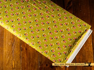 Cotton Fabric, 44" Wide in Frida Lime by Tilda