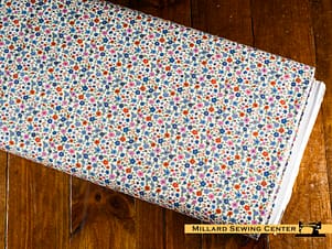 Cotton Fabric, 44" Wide in Evie Blue by Tilda
