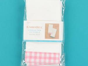 Tea Towels, Gingham in Pink & Green by Kimberbell
