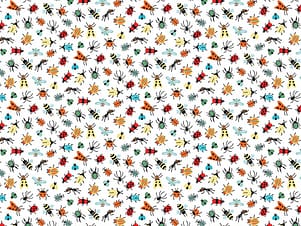 Cotton Fabric, 43"/44" Wide Happy Haven in Bug Life White by Riley Blake