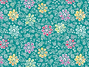Cotton Fabric, 43"/44" Wide Chasing Rainbows in Main Teal by Riley Blake