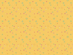 Cotton Fabric, 43"/44" Wide Chasing Rainbows in Garden Sprinkles Daffodil by Riley Blake