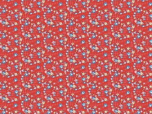 Cotton Fabric, 43"/44" Wide Dear Sweethearts in Apron Grid Red by Riley Blake Designs