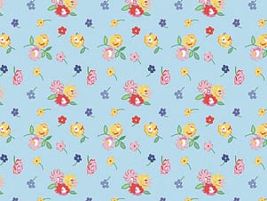 Cotton Fabric, 43"/44" Wide Dear Sweethearts in Floral Toss Blue by Riley Blake Designs