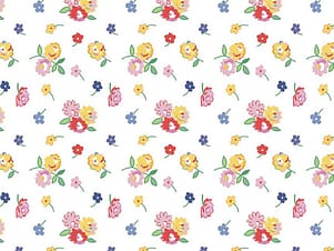 Cotton Fabric, 43"/44" Wide Dear Sweethearts in Floral Toss White by Riley Blake Designs