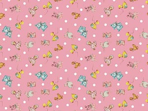 Cotton Fabric, 43"/44" Wide Dear Sweethearts in Toy Toss Pink by Riley Blake Designs