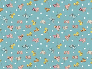 Cotton Fabric, 43"/44" Wide Dear Sweethearts in Toy Toss Teal by Riley Blake Designs