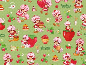Cotton Fabric, 43"/44" Wide The World of Strawberry Shortcake™ in Main Green by Riley Blake Designs