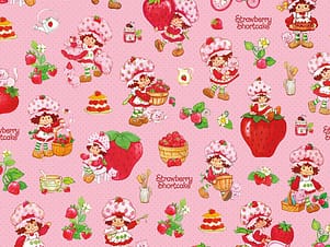 Cotton Fabric, 43"/44" Wide The World of Strawberry Shortcake™ in Main Pink by Riley Blake Designs