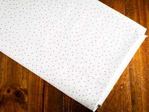 Cotton Fabric, 44″/45″ Wide Kimberbell Basics in White/Red Tiny Dots by Maywood Studio