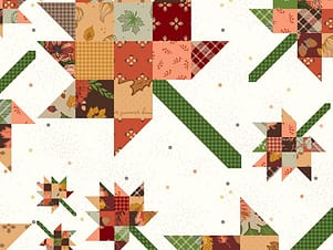 Cotton Fabric, 107"/108" Wide Back in Cozy Autumn Multi by Riley Blake