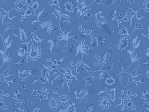 Cotton Fabric, 107"/108" Wide Back in Kipling Gardens Haviland Blueberry by Riley Blake