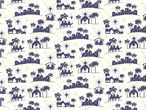 Cotton Fabric, 43"/44" Wide Come Let Us Adore Him in Cloud by Riley Blake Designs