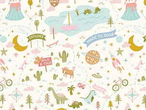 Cotton Fabric, 43"/44" Wide Brave Your Way in Adventure Awaits Petal by Riley Blake Designs